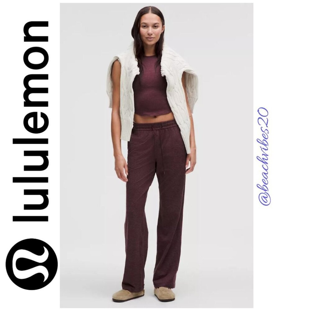 LULULEMON ATHLETICA Softy Suedey Crewneck Cropped Tank Top Garnet/Garnet LL-158